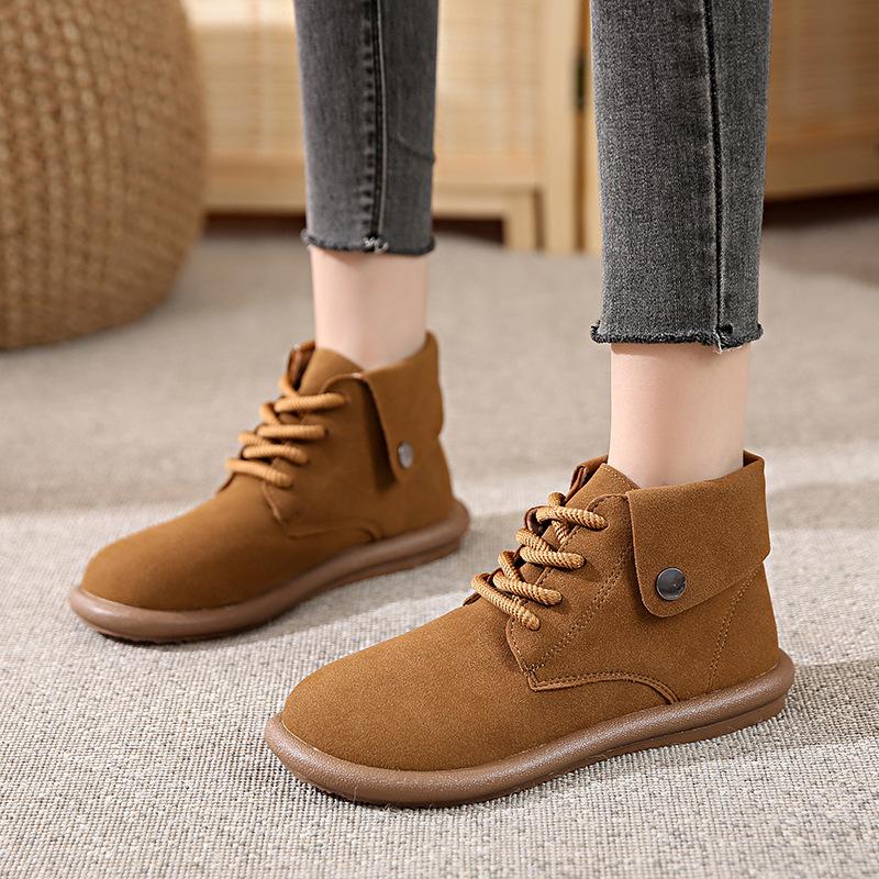 

Осень новая говяжий кашемир матовая кожа ботинки Мартин резиновая шнуровка спереди осень зима новая 40 малиновый