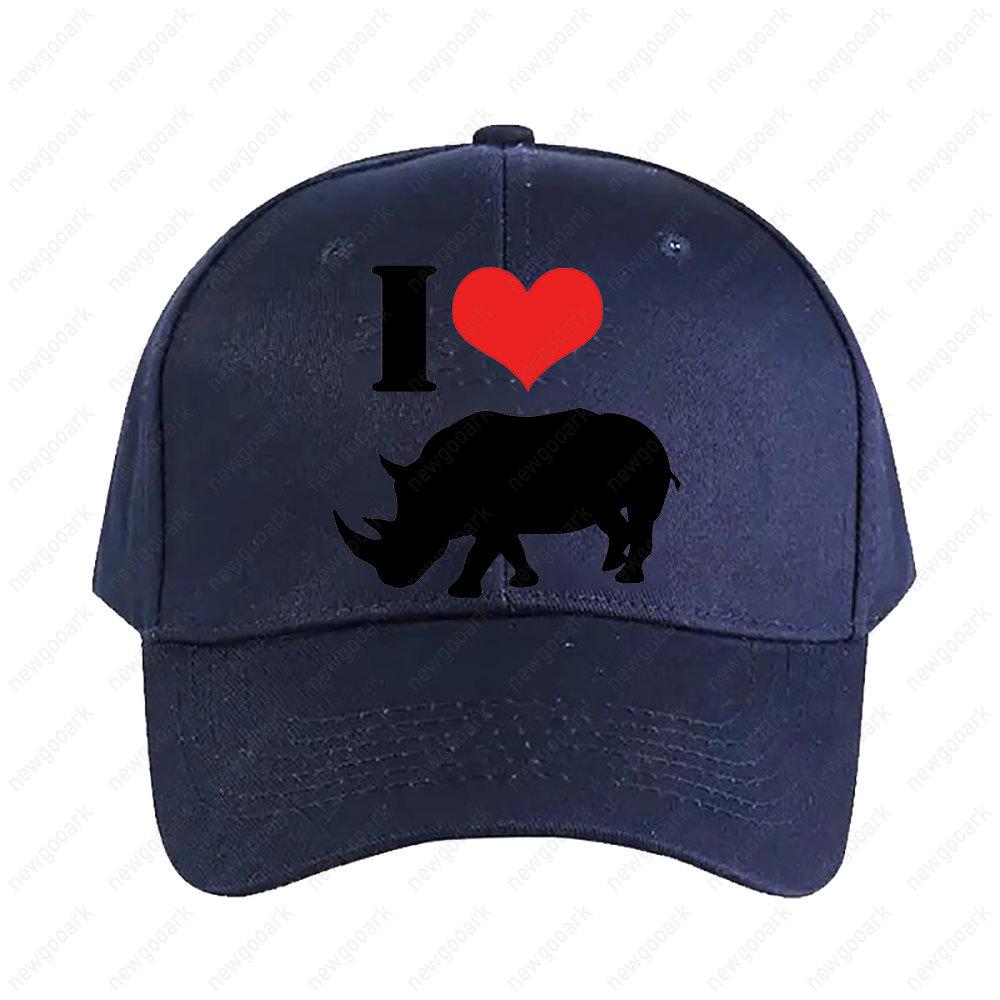

I Love Rhinos Cap Summer Women Unisex Peaked Hat Fashion Casual Adjustable Printed Baseball Caps Adjustable