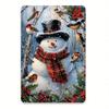 Vintage Snowman Tin Sign 8x12 Inch Retro Home Bar Cafe Wall Decor
