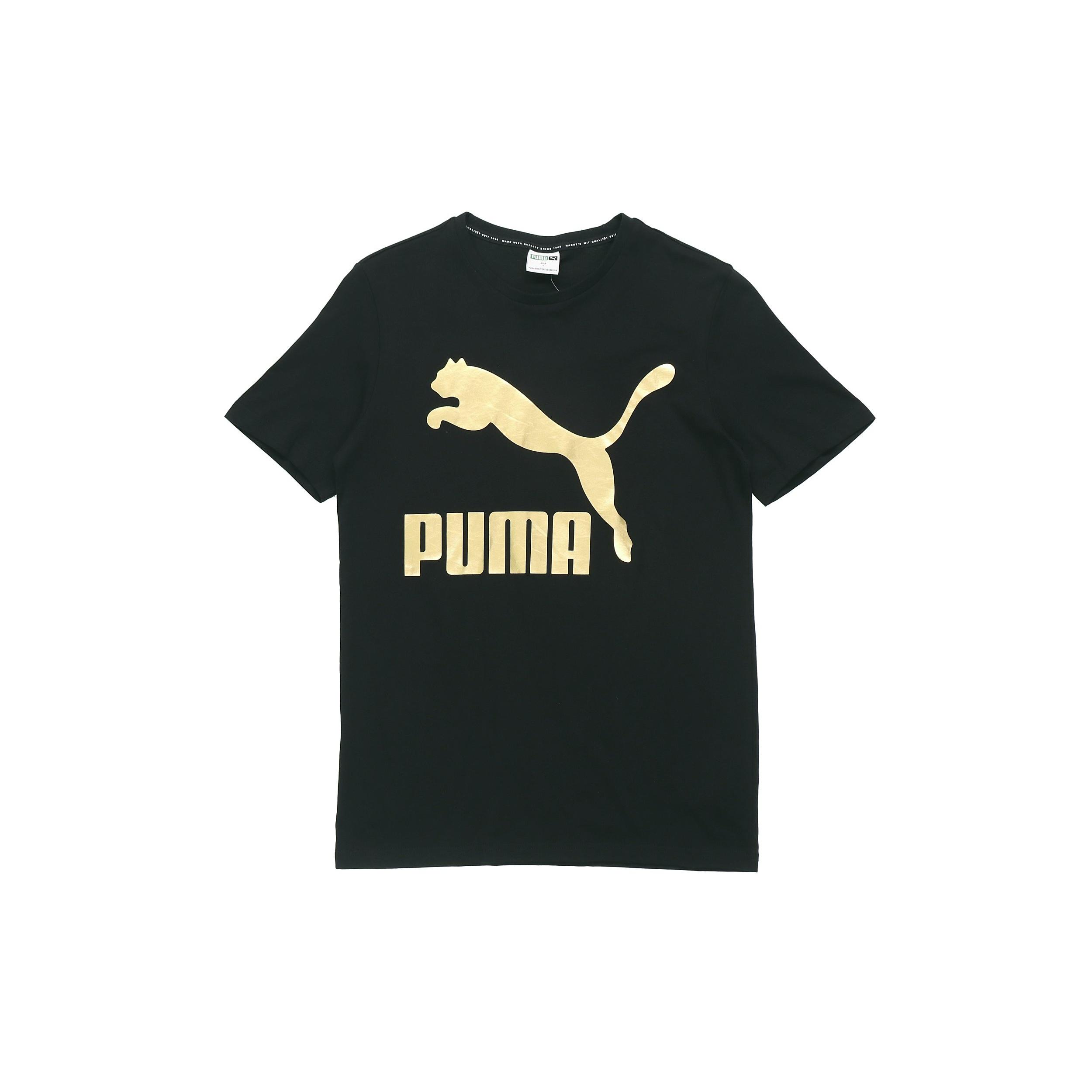 PUMA Sports Gold Short Sleeve Black Men s 579405-51 L