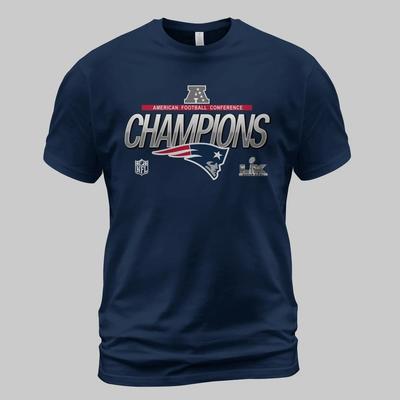 NE Patriot 2025 AFC Conference Championship Navy TShirt Size S To 5XL Unisex T-Shirt