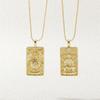 Nordic Solomon Tarot Card Necklace: Trendy Punk Hip Hop Style with Diamond Square Choker for Men and Women