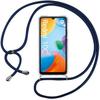 Case - E.F.CONNECTION - For Xiaomi Redmi 10C - Reinforced TPU - Transparent - Adjustable Navy Blue Cord