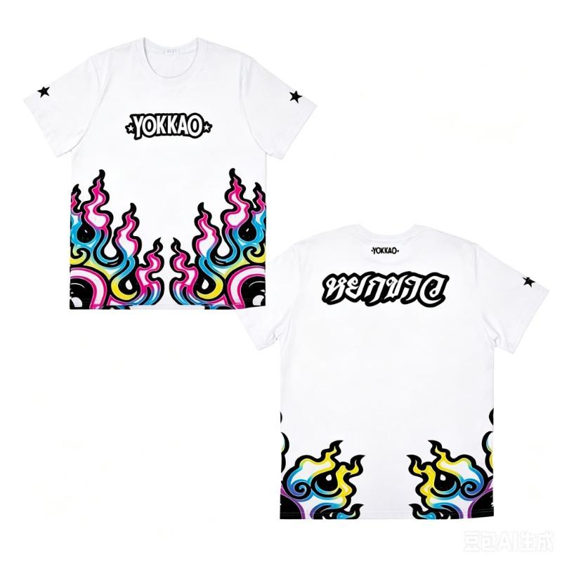 YOKKAO Muay Thai T-Shirt Men Women 3D Print Streetwear Flame Graphic Tees Boxing Training Shirt Casual Sportswear Short Sleeve