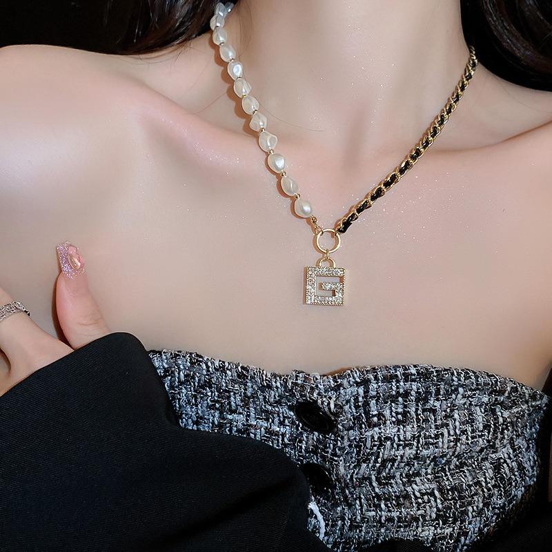 Leather Black Chain Necklace Fashion Personality Temperament Women Niche Sense Design Retro Necklaces Creative Jewelry Gifts