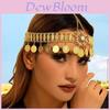 Crystal Flower Bridal Headband With Gold Alloy And Tassels For Wedding And Party