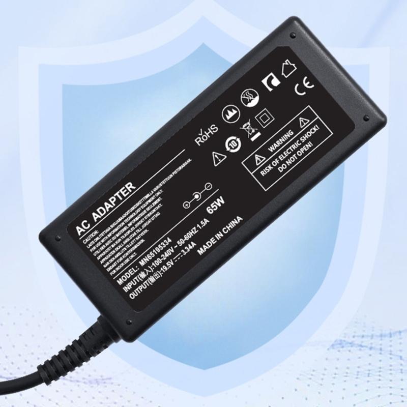 Fast Charging 65W Adapter For Systems 19.5V 3.34A Output with Overloads Protections 4.5x3.0mm Connectors