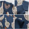 Maglione lavorato a maglia da uomo, con stampa di animali dei cartoni animati, con anatra e oca, pullover Harajuku, casual, con scollo a V, oversize, streetwear, unisex, autunno