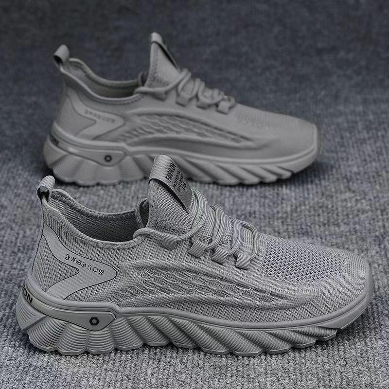 Men's Shoes Summer New Breathable Thin Mesh Flying Weaving Increase Casual Men's Sports Shoes