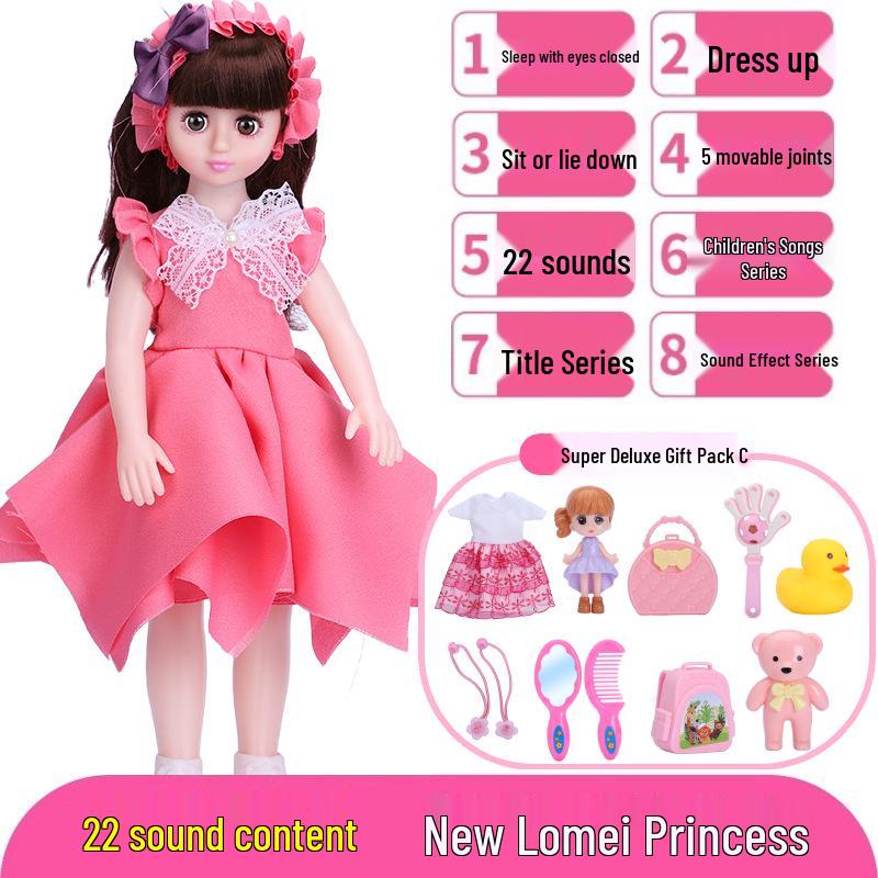 Conjunto de Boneca Inteligente Interativa com Roupas Trocáveis - Brinquedo de Princesa para Meninas, Presente de Aniversário Perfeito