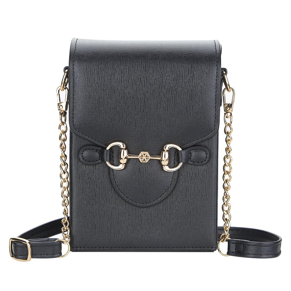 Boiseen New Mobile Phone Bag Women's European and American Solid Color Horse Buckle Large Capacity Shoulder Oblique Span Women's Bag Wallet