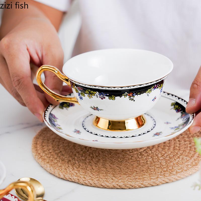 Ceramics Coffee Cup and Dish Set Afternoon Tea Mug Water Cup Flower Tea Cups Milk Mug Breakfast Cups Juice Mug Coffee Mugs