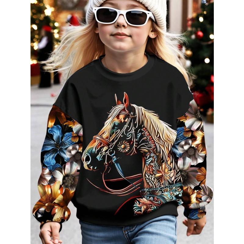 Children's Sweatshirt Autumn New Style Loose and Western Style Children's Spring and Autumn Cartoon Round Neck Sweatshirt RA02