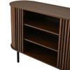 120x40x80cm Sideboard,Storage Cabinet ,Walnut Wood Colour Open Fence Construction for Living and Dining Room,Adjustable Metal Legs,MDF Material