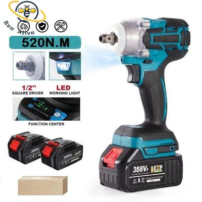 Moersleutel Industriële borstelloze lithiumsleutel 520N Draadloze elektrische sleutel met hoog koppel Gemakkelijk verwijderen van autobanden