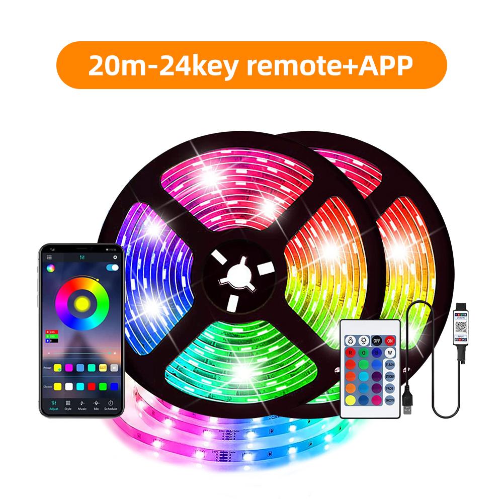 40M 5V USB RGB Led Strip TV Backlight, Music Sync APP Color Changing, Cuttcable LED Lights for Room Home Party Bedroom Decor