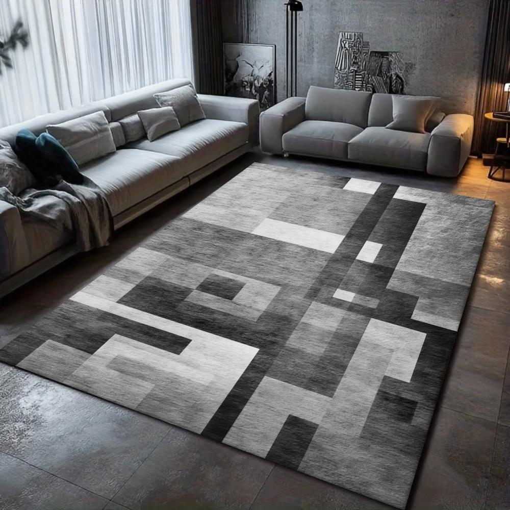 Patchwork Grid Geometric Carpet Pink Green Blue Gray Room Decoration Living Room Large Area Carpet Retro Geometric Rug 50x80cm
