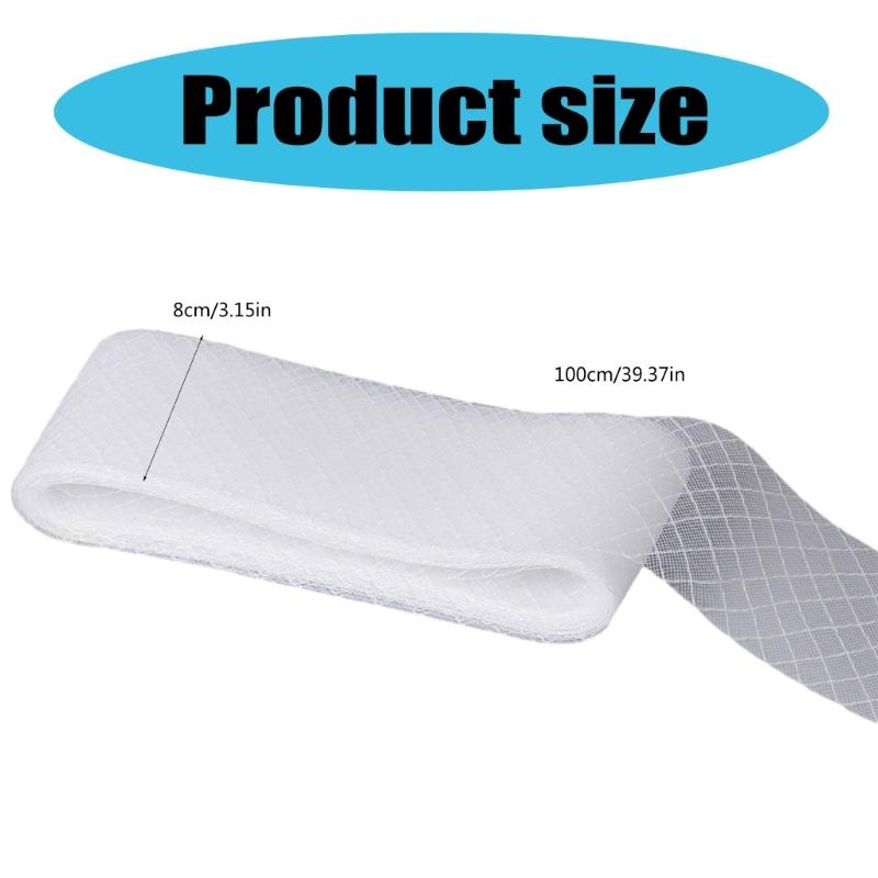 Mesh Ribbon Binding Band Sinamay Fascinator Hat Bowknot Handmade Projects 8cm Width Elastic Ribbon for Millinery Hat