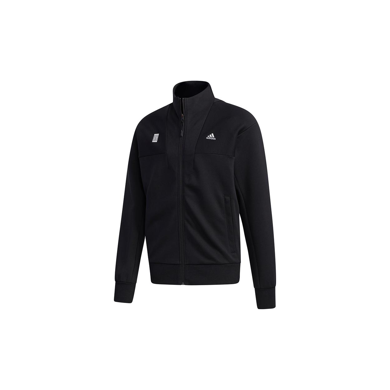 adidas WJ TT SWT Sports Stylish Stand Collar Logo Jacket Black Men s GF4045 M