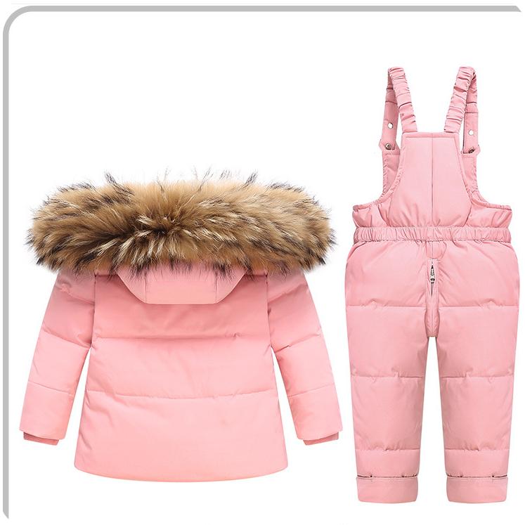 Children's Down Jacket Suit 1-6 Years Old Thickened Ski Suit Two-piece Suit