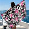 Zebra Rose Beach Towel Ultra-fine Fiber Quick Drying Absorbent Beach Swimming Vacationvacation Essentials Gifts