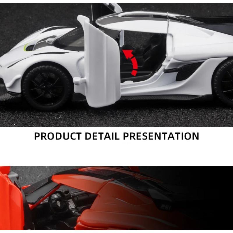 1/32 Koenigsegg Jesko Supercar Alloy Die Casting Model Car Classic Bookcase Display Decoration Collection Ornaments Present with Friend Kid