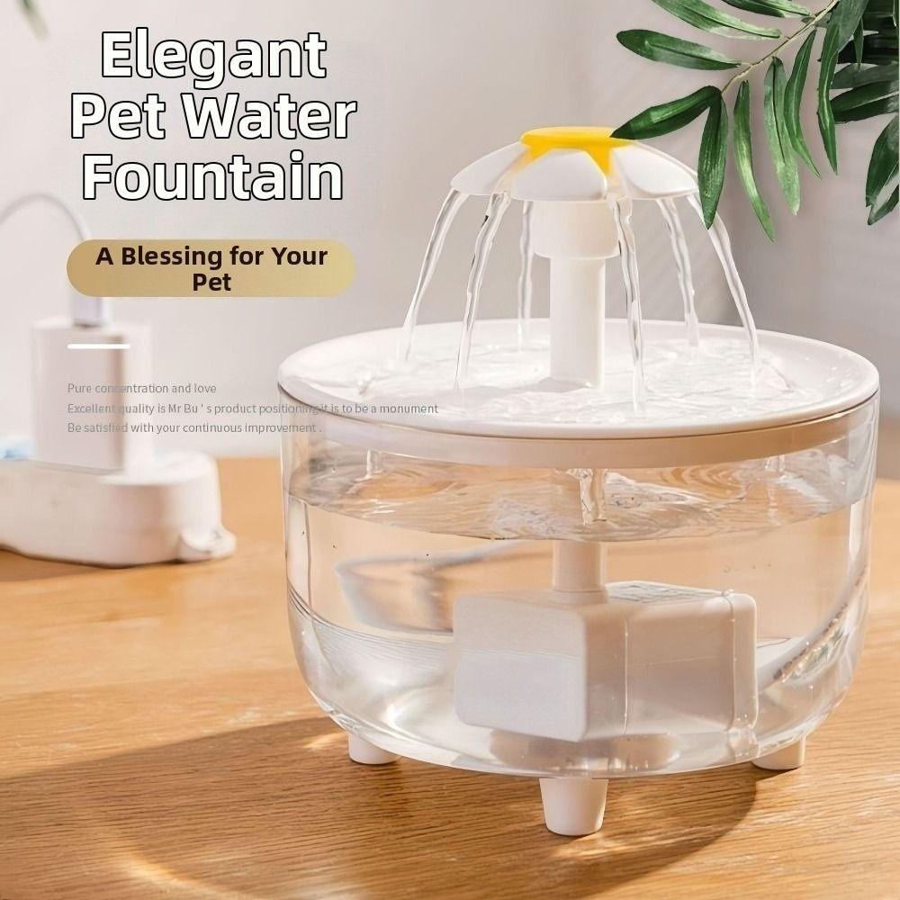 Electric Cat Water Dispenser Flower Nozzle Pet Drinking Fountain  Pets Home Alone