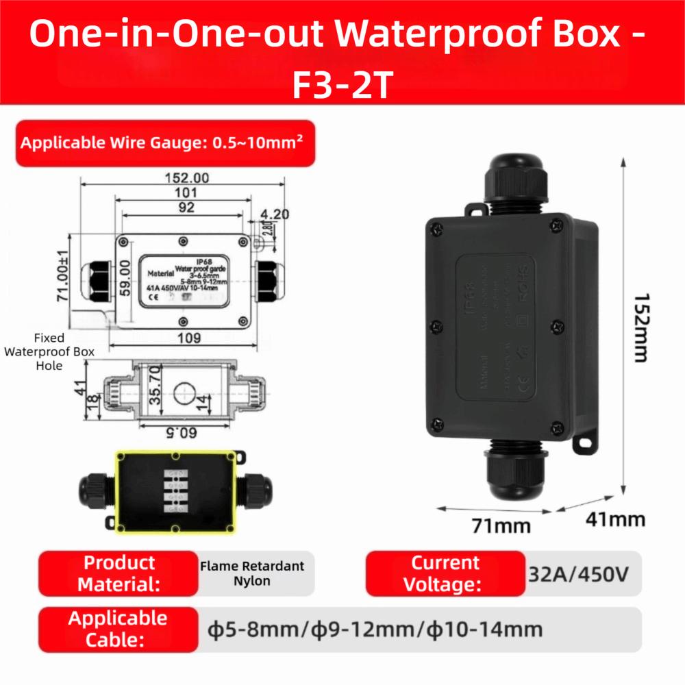 2-6 Way Trunking Connectors IP68 Rated IP68 Waterproof Junction Box  Outdoor Use