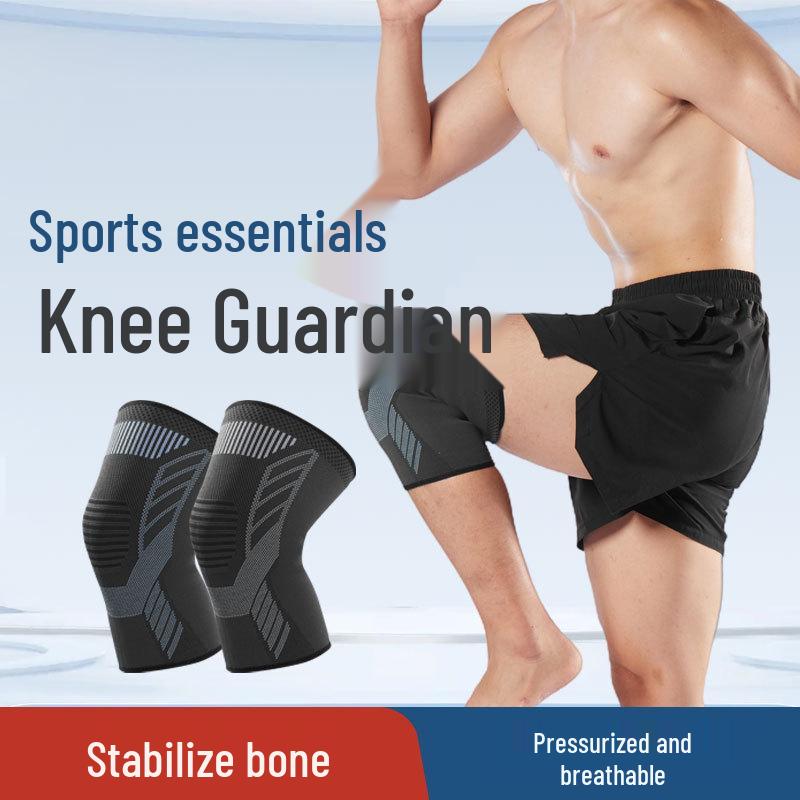 Knit Breathable Sports Knee Pads for Men - Compression Support for Basketball, Cycling, and Meniscus Protection