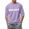 Men's fashionable casual round-neck three-quarter sleeve top T-shirt