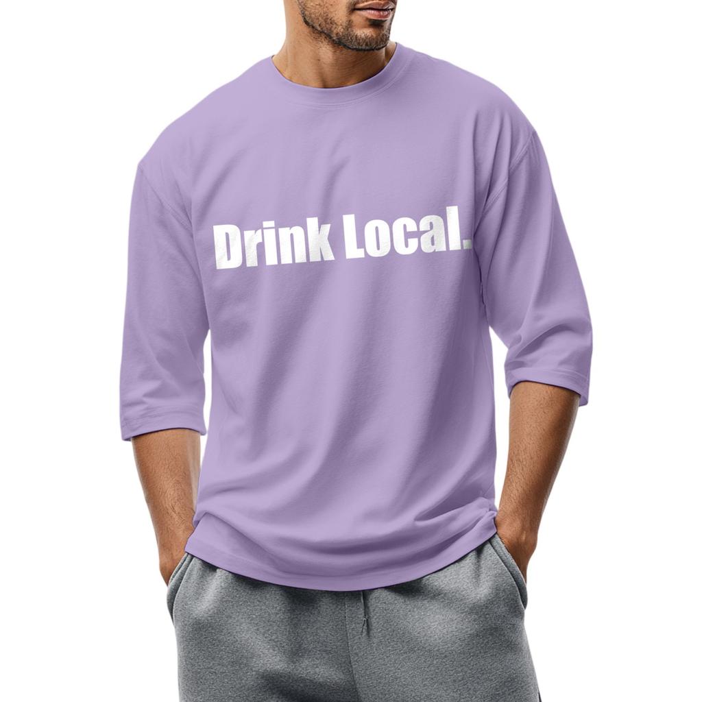 Men's fashionable casual round-neck three-quarter sleeve top T-shirt