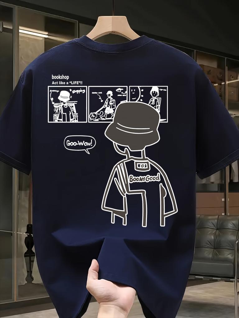 2026 Summer Unisexs Cotton Tshirt Casual Shortsleeveround Neck Retro Comic Style Versatile For Loose Y2k Harajuku Shirt