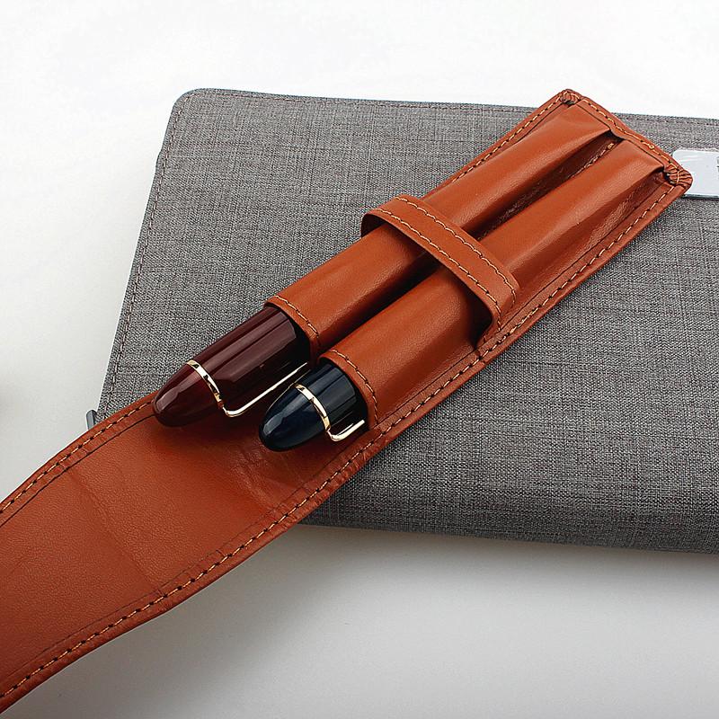 Luxury PU Leather 2 Slots  Jinhao x159 Specification Fountain Pen Tray Holder Pencil Case Office School Supplies Pouch