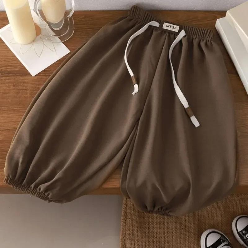 1-8 Years Children's Pants Summer Korean Loose Fit for Boys and Girls Solid Color Casual Sports Pant Baby Kids Jogger Pants
