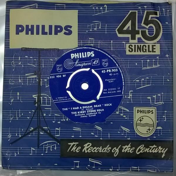 

7-дюймовая пластинка KIRBY STONE FOUR - The I Had A Dream, Dear Рок 45PB903 Philips 1959 Великобритания Поп Б/У