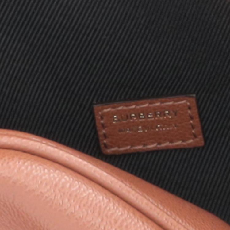 Burberry Logo Zip Leather Clutch Women Clutch Brown 80613641