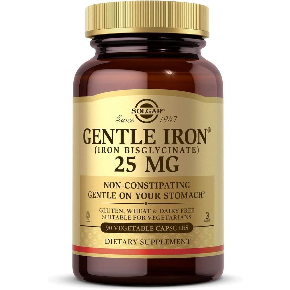 Solgar Gentle Iron US Direct Shipping Solgar Gentle Iron 25mg 90 Tablets (Veggie Capsules) 90Vcaps 1 Set