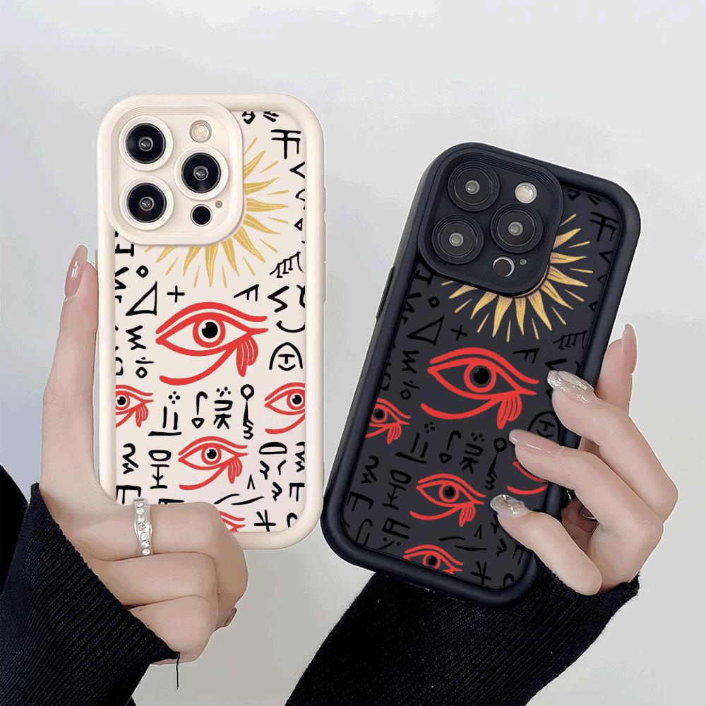 Egyptian Symbols & Sun Soft TPU Phone Case for Xiaomi Redmi Note 14 13 12 11 10 9 8 7 Pro Shockproof Anti-Slip Cover