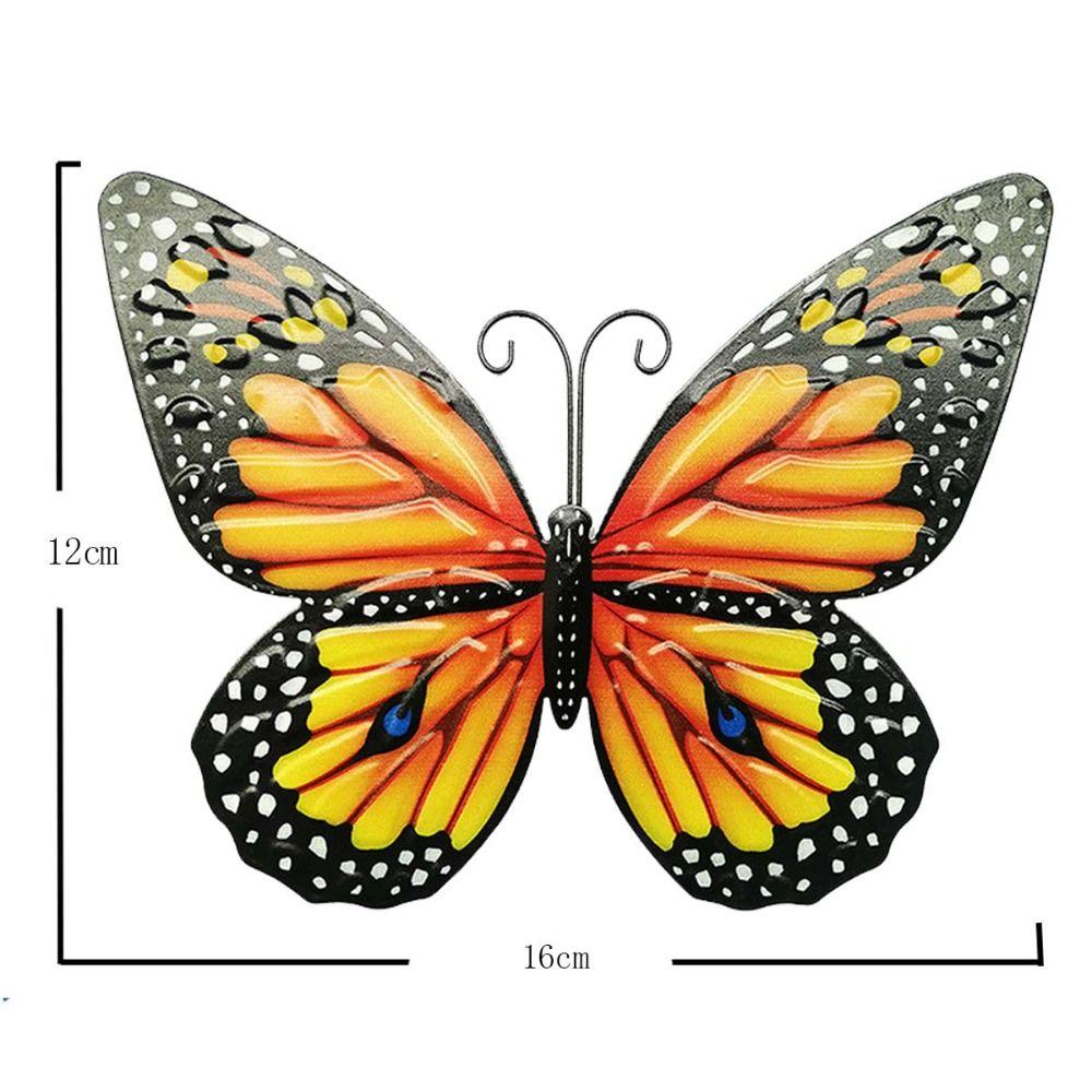 Hanging Ornament Yard Decoration Butterfly Metal Art Sculpture Home Outdoor Iron Art Owl Vintage Garden Fence Decor