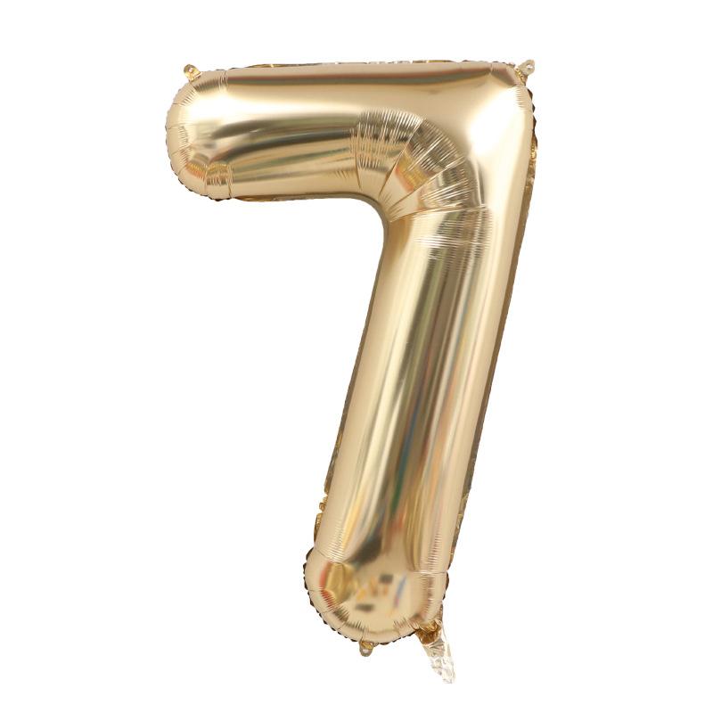 1PCS 40 Inch Large White Gold Light Gold Digital Foil Balloon for Girls' Birthdays Helium Big Number0-9 Balloon Decoration