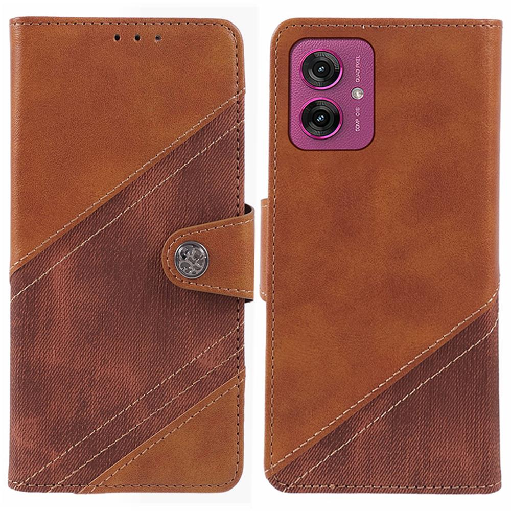 For Motorola Moto G55 5G Case Splicing Texture Leather Phone Cover Viewing Stand