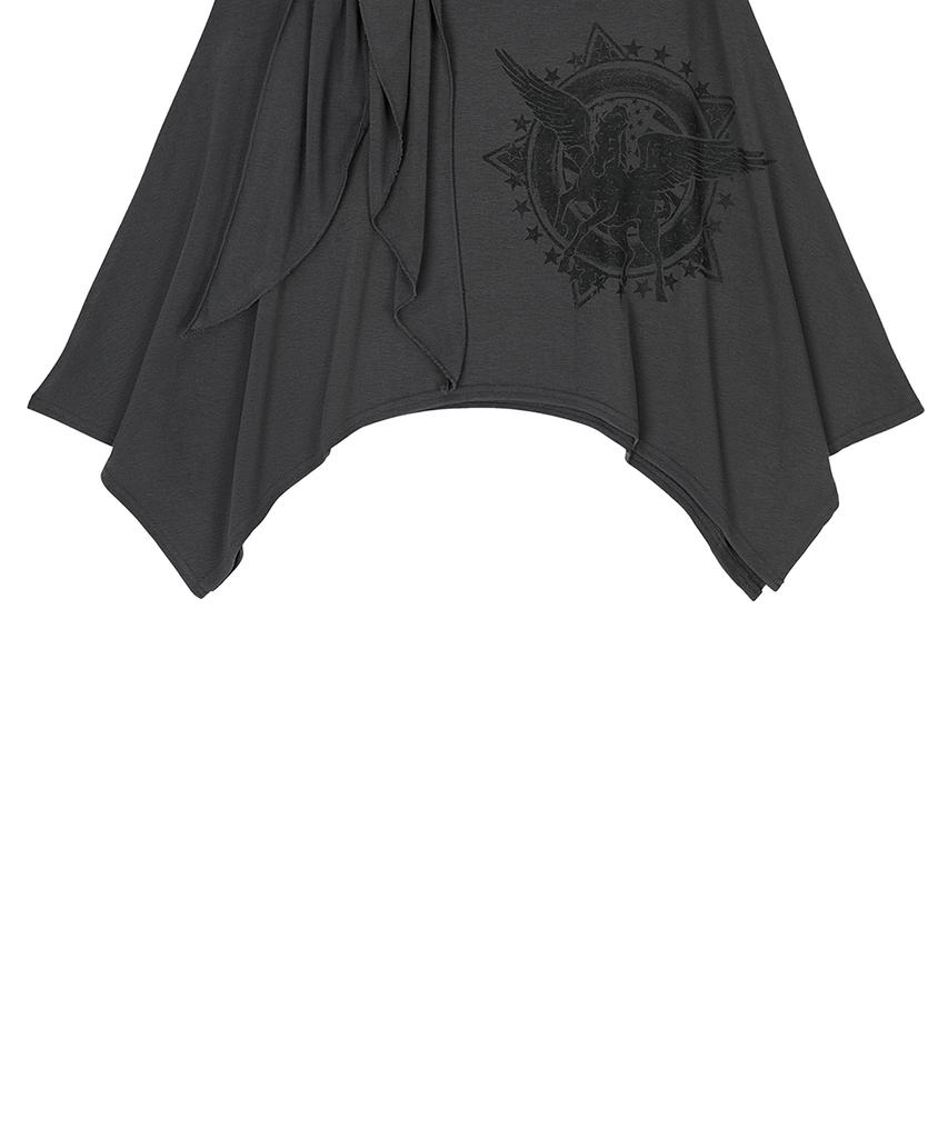 Love Is True El Horse Waistband Skirt(Charcoal)