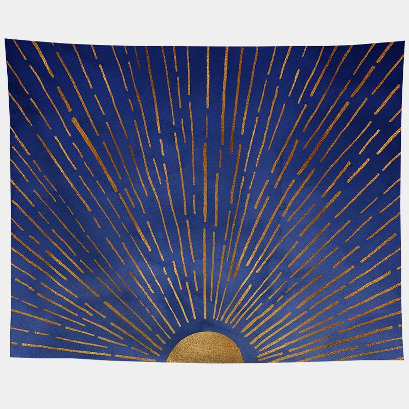 Watercolor Sea Sunset Tropical Forest Print Tapestry  Plants Abstract Landscape Living Room Bedroom Home Decor