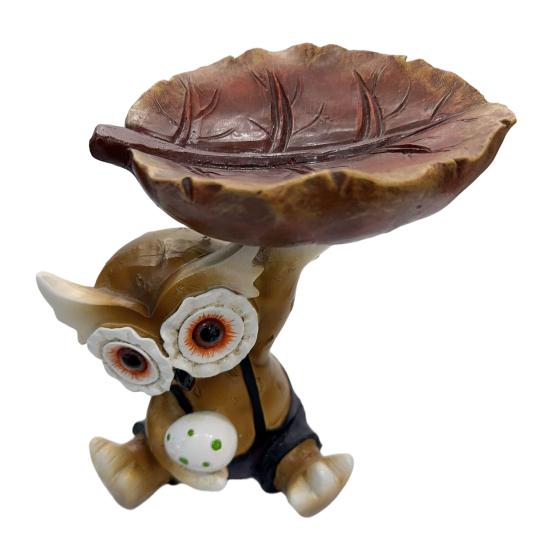 

Owl Statue Bird Feeder Resin Decorative Bird Feeder Outdoor Cute Owl Bird Feeder for Garden Balcony Yard Front Porch Decoration B