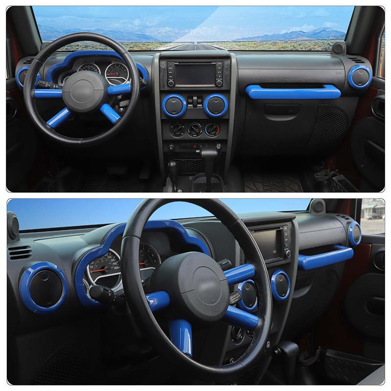 Panel de Control Central, decoración del volante, Kit Interior apto para Jeep Wrangler JK 2007-2010, accesorios para coche