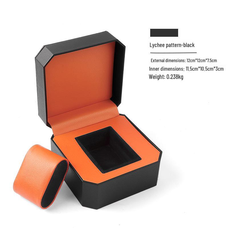 Men's Portable PU Leather Octagonal Watch Storage Box