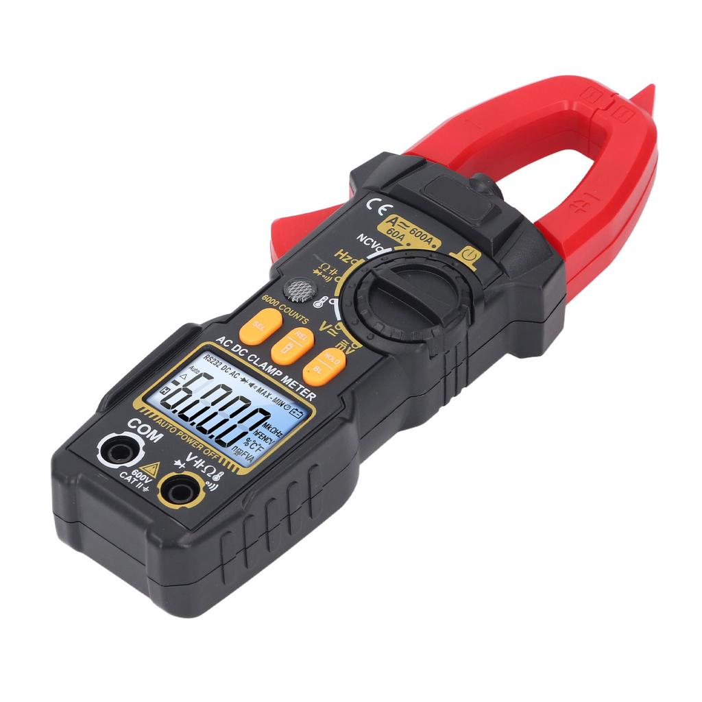 Clemă ampermetrică digitală cu afișaj LCD, multimetru cu 6000 de puncte pentru tensiune AC DC curent temperatură diodă
