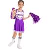 Set di Abbigliamento Cheerleading per Ragazze Senza Maniche Girocollo Stampa Lettere Stile Patchwork Vestito da Danza Calzini con Fiore Cheer