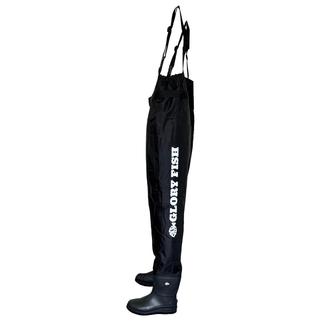 Glory Fish UWE-008 Waist High Waders II with Felt Sole, Black, Size M