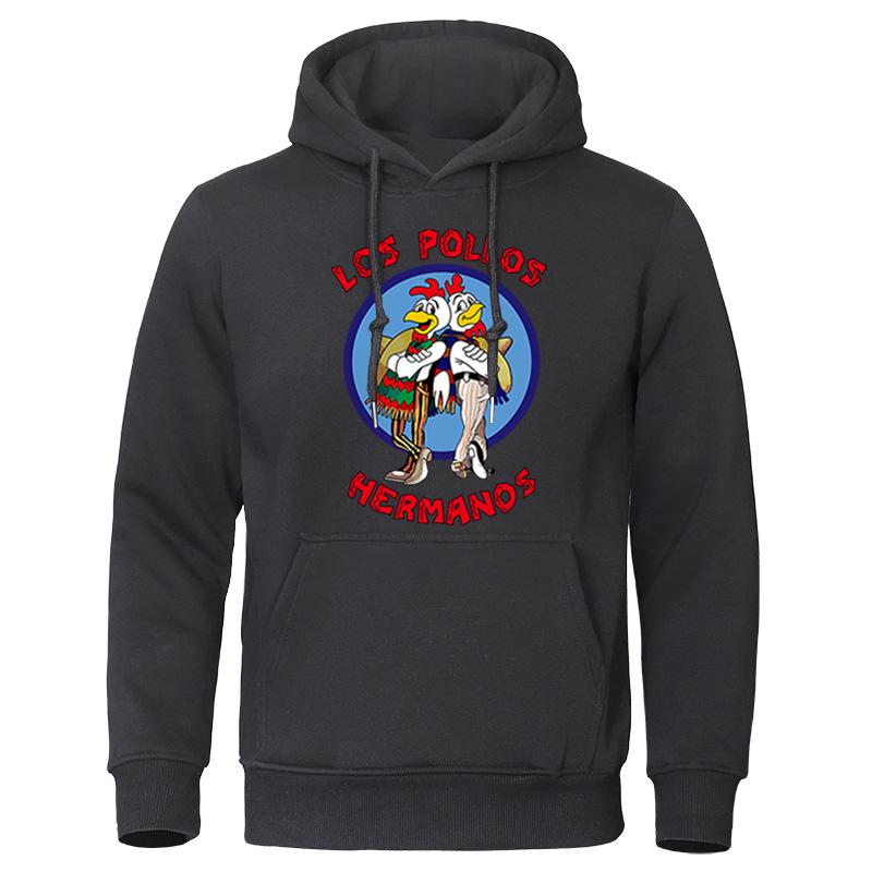 Men's Hoodies Loose Oversized Letter Print LOS POLLOS Hermanos Male Sweatshirts Chicken Brothers Pullovers Warm Breathable Hoody
